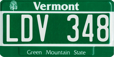 VT license plate LDV348