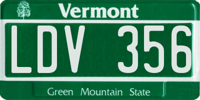 VT license plate LDV356