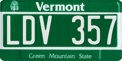 VT license plate LDV357