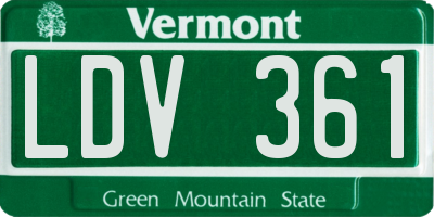 VT license plate LDV361