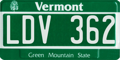 VT license plate LDV362