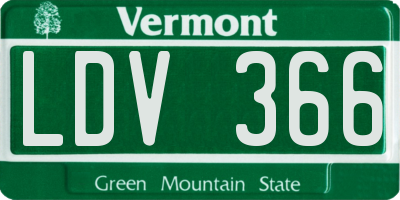VT license plate LDV366