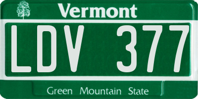 VT license plate LDV377