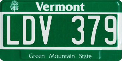 VT license plate LDV379
