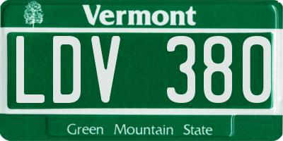 VT license plate LDV380