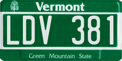 VT license plate LDV381