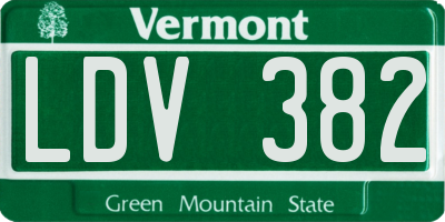 VT license plate LDV382