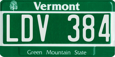 VT license plate LDV384