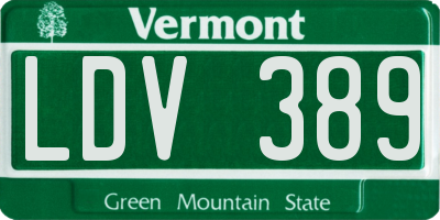 VT license plate LDV389