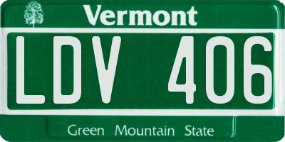 VT license plate LDV406
