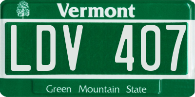 VT license plate LDV407