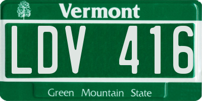 VT license plate LDV416