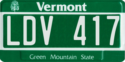 VT license plate LDV417
