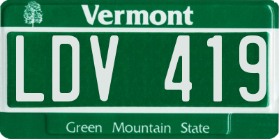 VT license plate LDV419