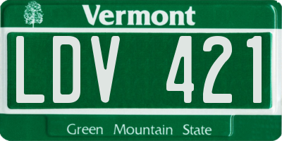 VT license plate LDV421