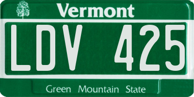 VT license plate LDV425