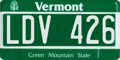 VT license plate LDV426
