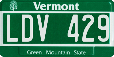 VT license plate LDV429