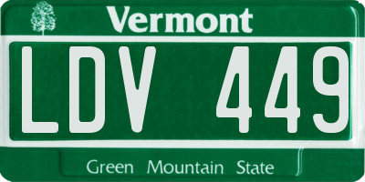 VT license plate LDV449