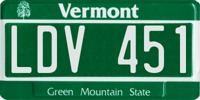 VT license plate LDV451
