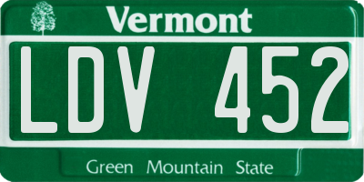VT license plate LDV452