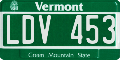 VT license plate LDV453