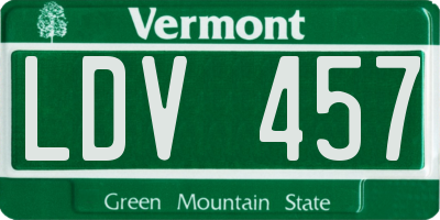 VT license plate LDV457