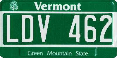 VT license plate LDV462