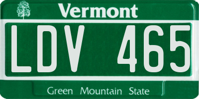 VT license plate LDV465