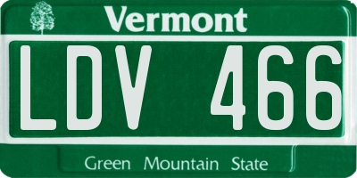 VT license plate LDV466