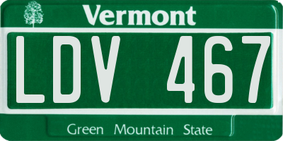 VT license plate LDV467