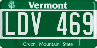 VT license plate LDV469