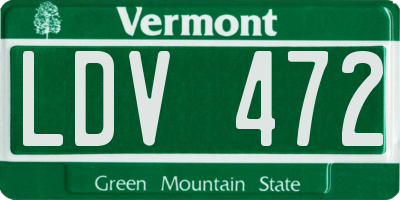 VT license plate LDV472