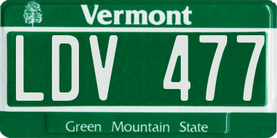 VT license plate LDV477