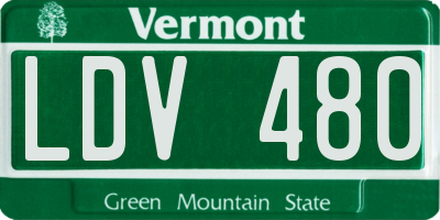 VT license plate LDV480