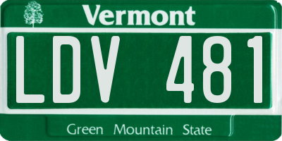 VT license plate LDV481