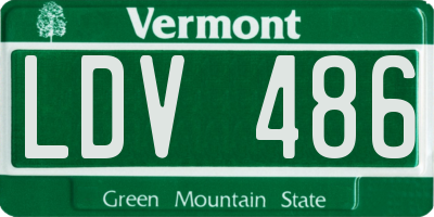 VT license plate LDV486