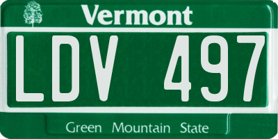 VT license plate LDV497