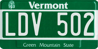 VT license plate LDV502