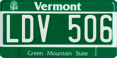 VT license plate LDV506