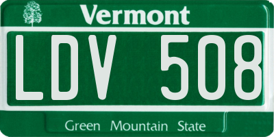VT license plate LDV508