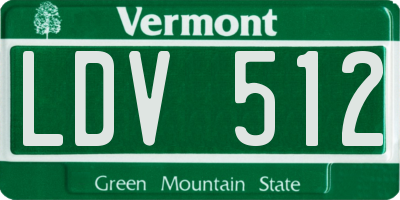 VT license plate LDV512
