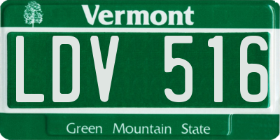 VT license plate LDV516