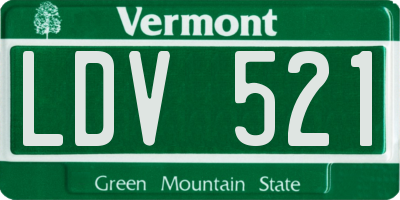 VT license plate LDV521