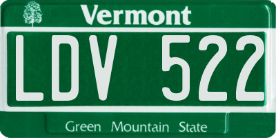 VT license plate LDV522