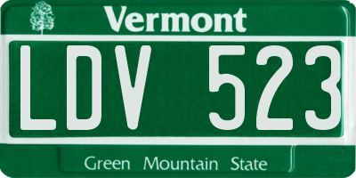 VT license plate LDV523