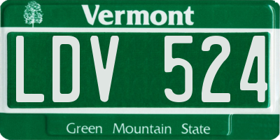 VT license plate LDV524