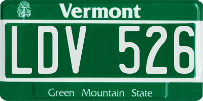 VT license plate LDV526