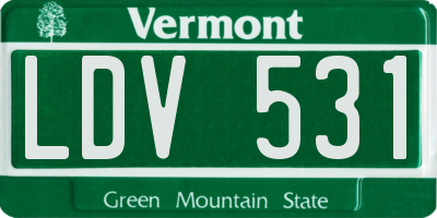 VT license plate LDV531