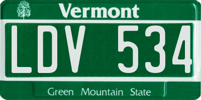 VT license plate LDV534